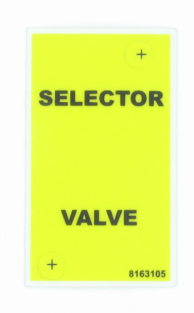 Selector valve label