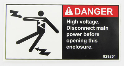 Danger high voltage label